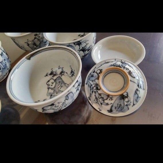 お値下げ 新品未使用 大野瑞昭 蒸し椀 四客 蓋付き 清水焼 京焼 お値下げ 新品未使用 大野瑞昭 蒸し椀 四客 蓋付き 清水焼 京焼